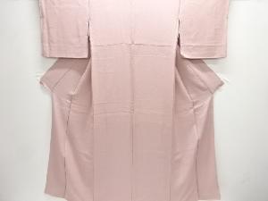 草花模様織り出し一つ紋色無地着物